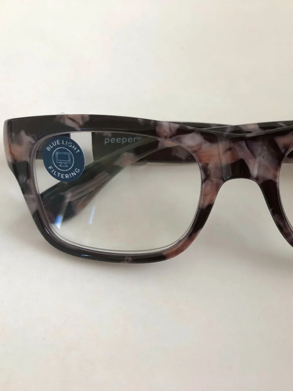 New Black Marble Juniper Peepers Blue Light filtering‎ Glasses +1.75